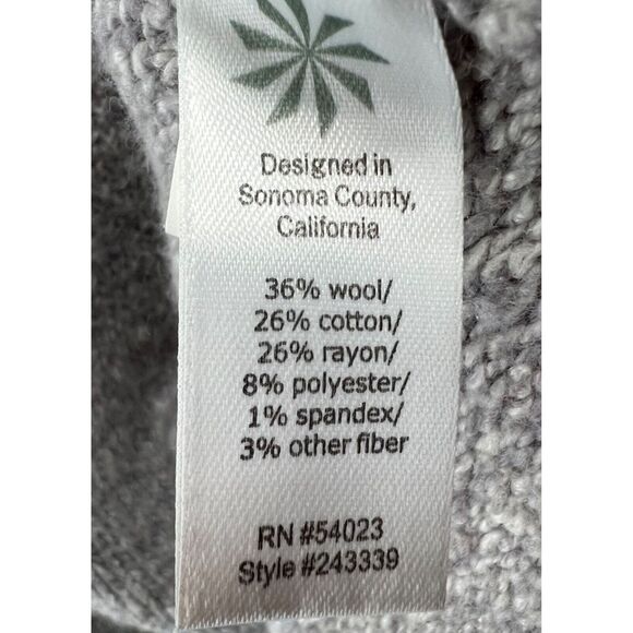 Athleta Sweater Women XS Gray Wool Blend Knit Brindle Funnel Pullover Cozy Cabin - Picture 10 of 11